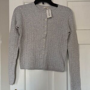 Light Gray Ribbed Cardigan